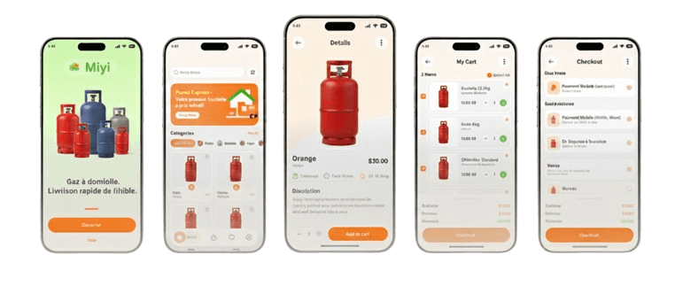 Aperçu de l'application Miyi - Livraison et courses personnalisées